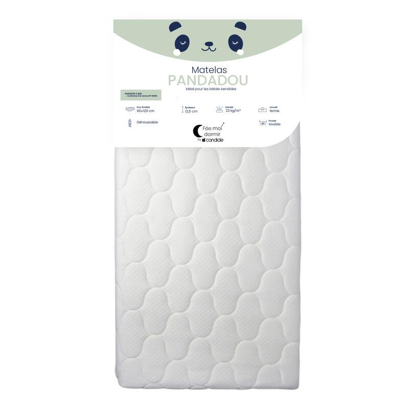 Matelas 60x120cm Pandadou Blanc - fee moi dormir