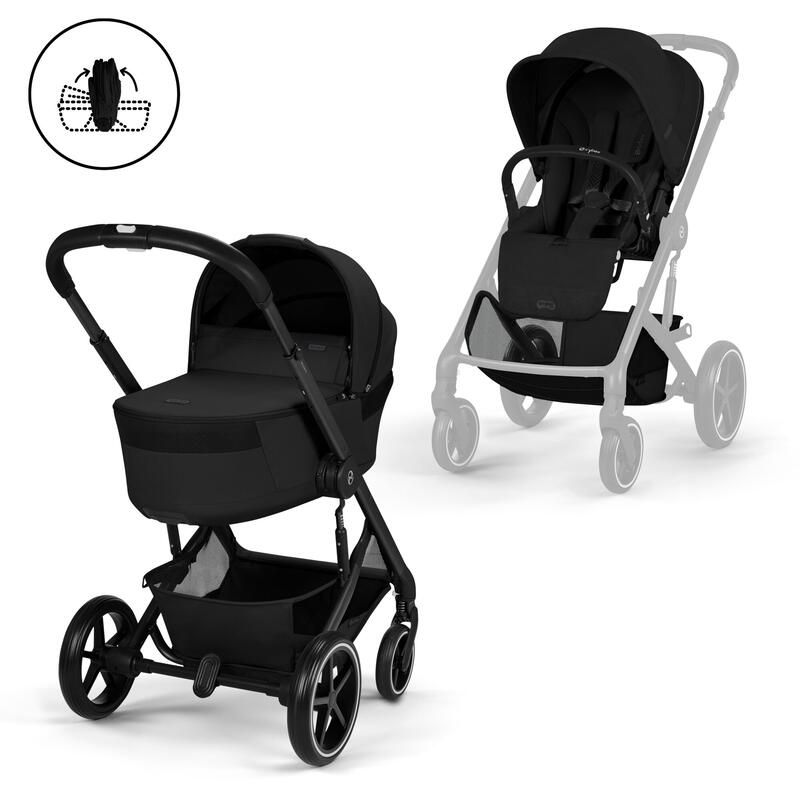 Poussette Duo Balios S Lux 4 + Nacelle pliable Balios Moon Black - cybex