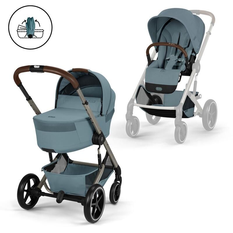 Poussette Duo Balios S Lux 4 + Nacelle pliable Balios Stormy Blue - cybex