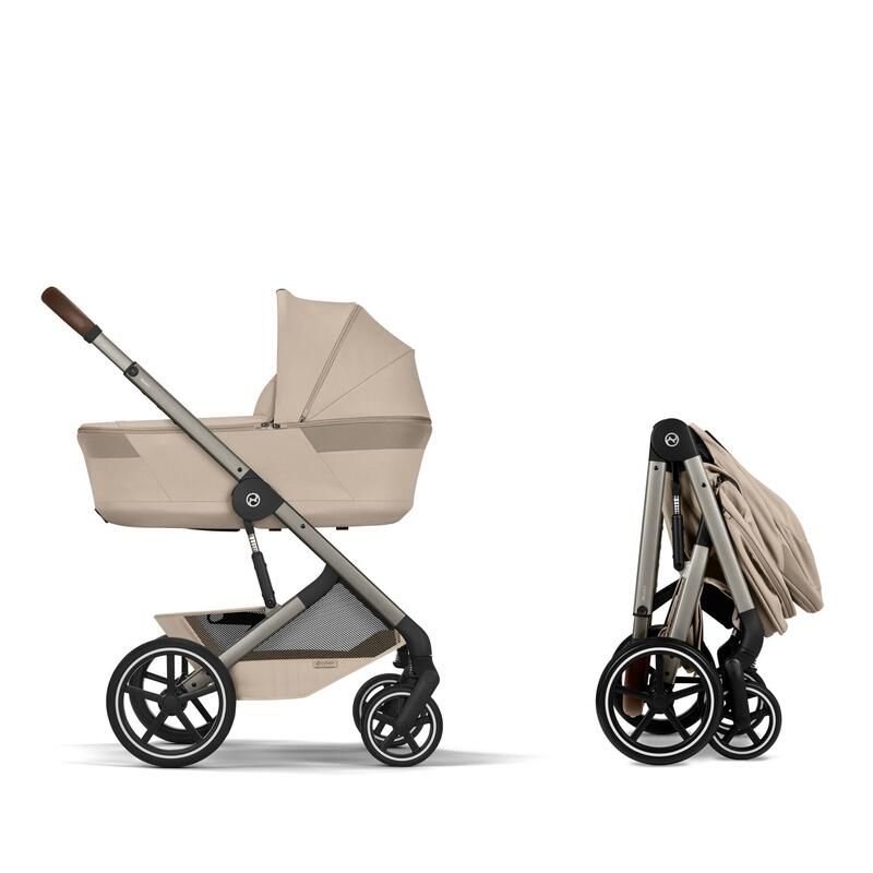 Poussette Duo Balios S Lux 4 + Nacelle pliable Balios Almond Beige - cybex