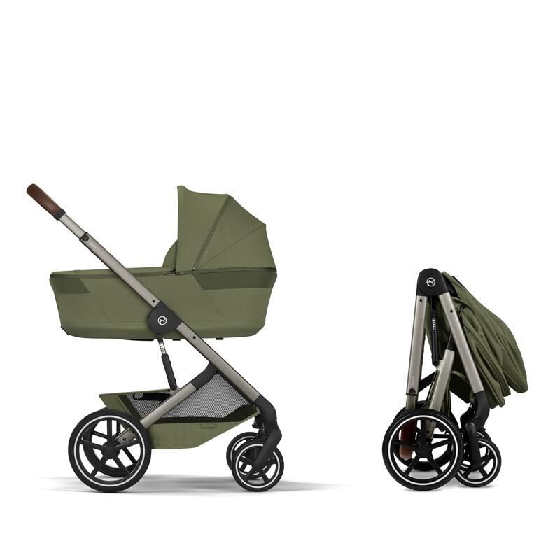 Poussette Duo Balios S Lux 4 + Nacelle pliable Balios Moss Green - cybex