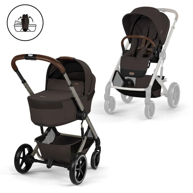 Poussette Duo Balios S Lux 4 + Nacelle pliable Balios Chocolate Brown - cybex