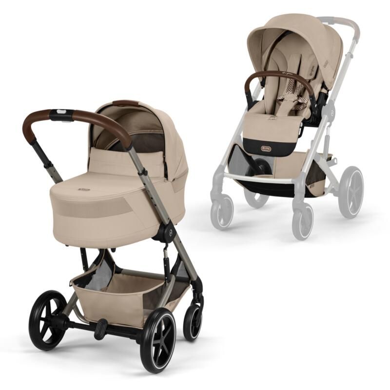 Poussette Duo Balios S Lux 4 + Nacelle Cot S Lux 4 Almond Beige - cybex
