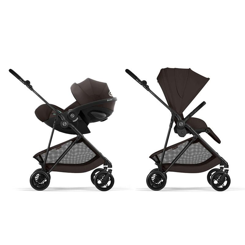 Poussette Duo Melio 6 Carbon + Siège auto Cloud G3 Plus Chocolate Brown - cybex