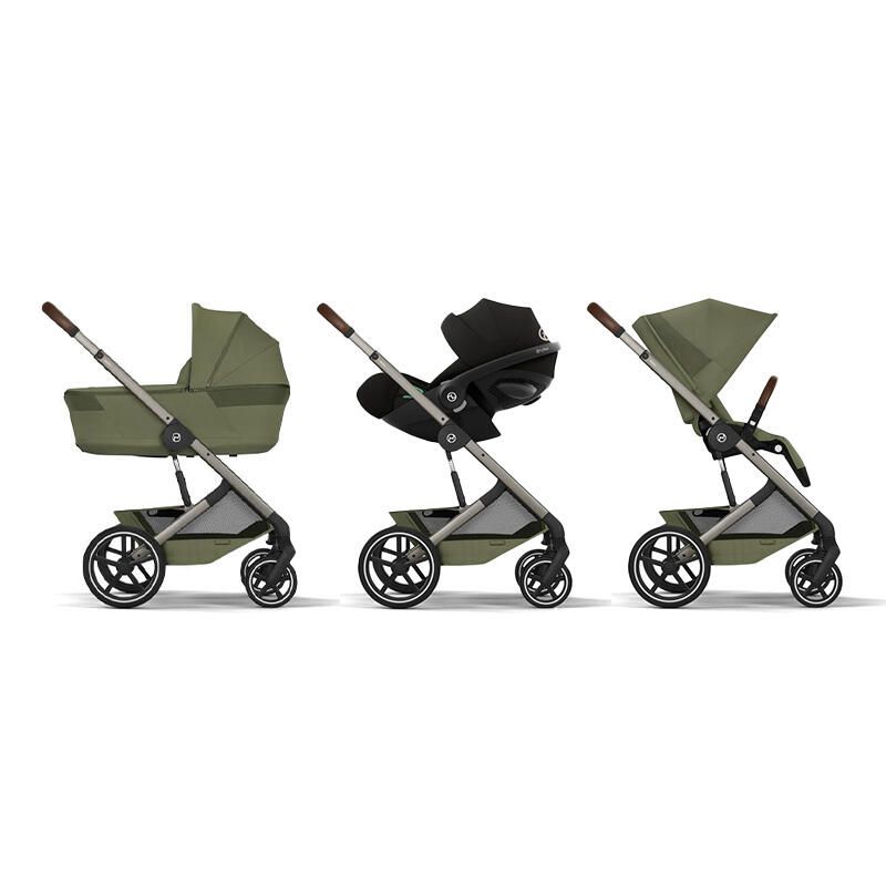 Poussette Trio Balios S Lux 4 + Siège auto Cloud G3 Comfort + Nacelle Balios pliable Moss Green - cybex
