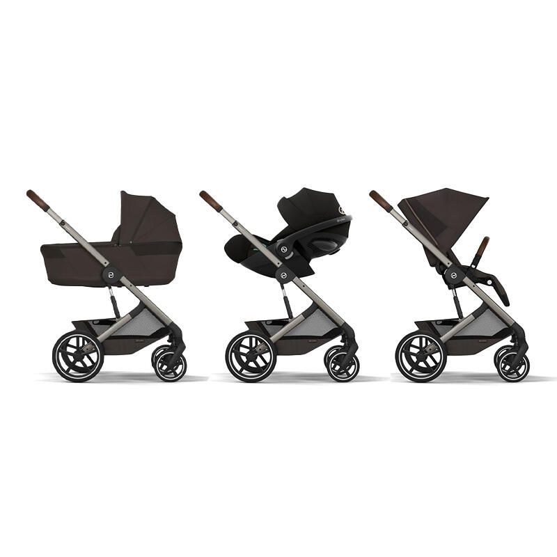 Poussette Trio Balios S Lux 4 + Siège auto Cloud G3 Comfort + Nacelle Balios pliable Chocolate Brown - cybex