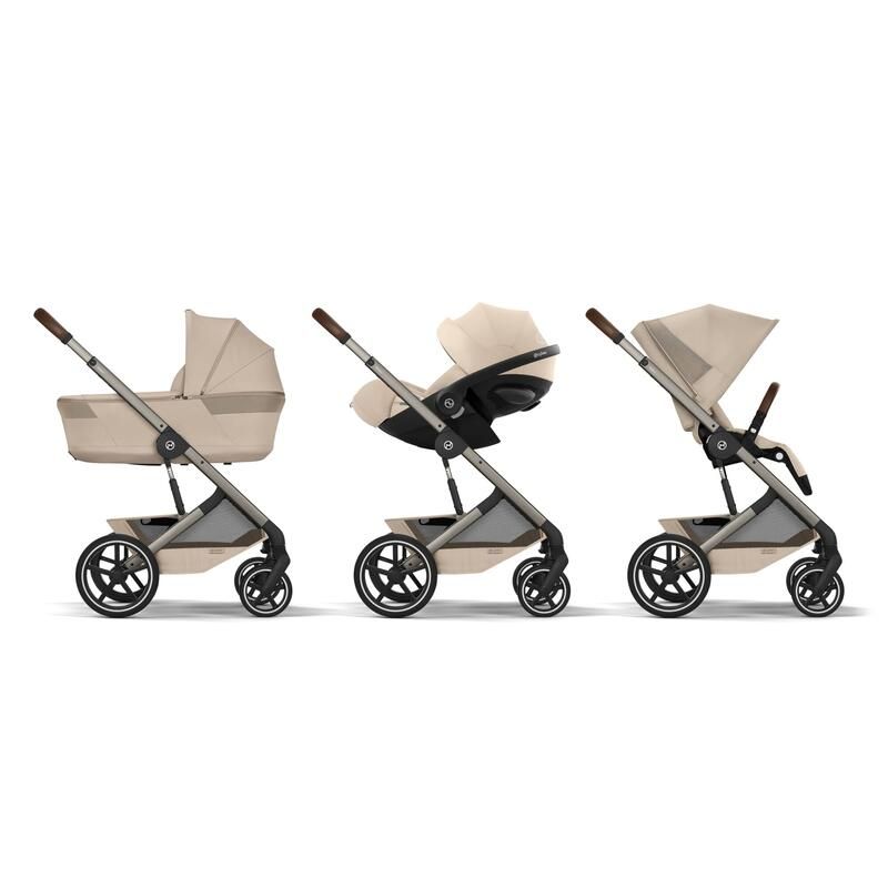 Poussette Trio Balios S Lux 4 + Siège auto Cloud G3 Plus + Nacelle Balios pliable Almond Beige - cybex