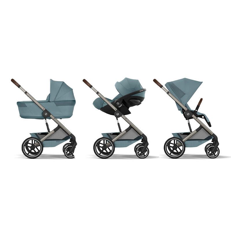 Poussette Trio Balios S Lux 4 + Siège auto Cloud G3 Plus + Nacelle Balios pliable Stormy Blue - cybex