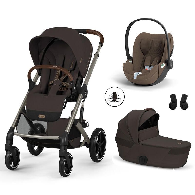 Poussette Trio Balios S Lux 4 + Siège auto Cloud T Plus + Nacelle Balios pliable Chocolate Brown - cybex