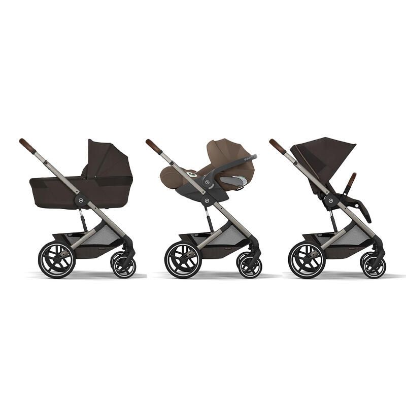 Poussette Trio Balios S Lux 4 + Siège auto Cloud T Plus + Nacelle Balios pliable Chocolate Brown - cybex