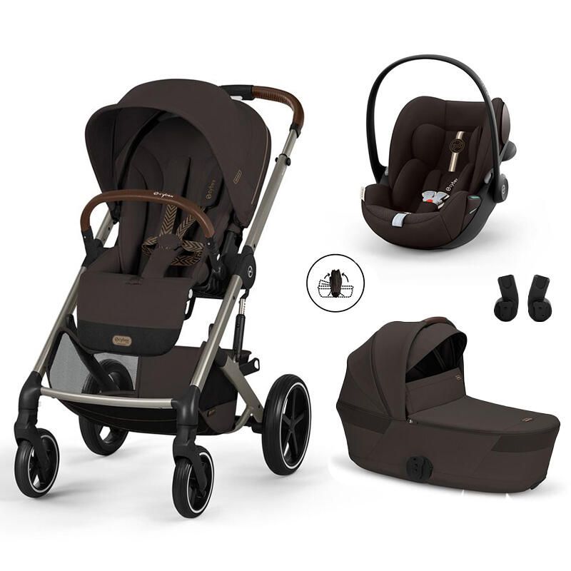 Poussette Trio Balios S Lux 4 + Siège auto Cloud G3 Plus + Nacelle Balios pliable Chocolate Brown - cybex