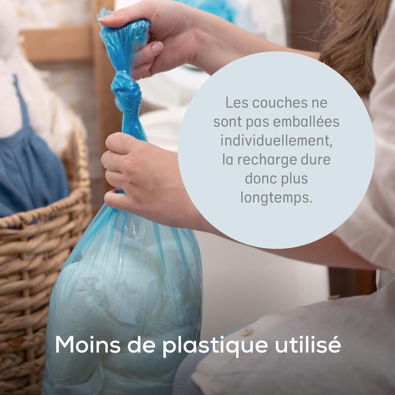 Poubelle A Couches Dress Up + 1 Recharge Octo Blanc - angelcare