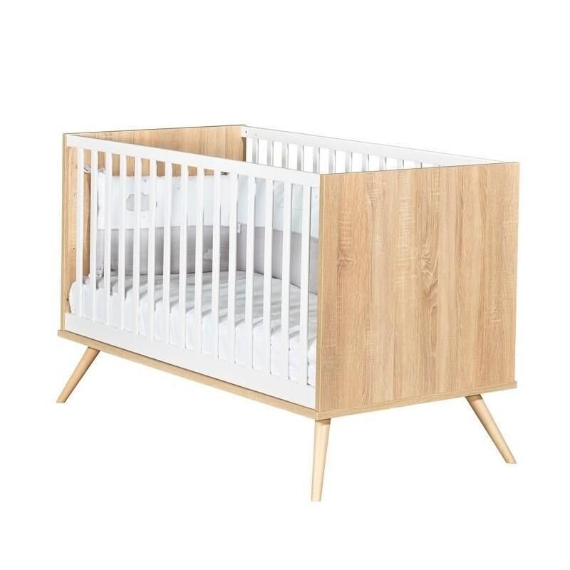 Chambre Duo Seventies Blanc Lit bébé évolutif 70x140cm + Commode - sauthon