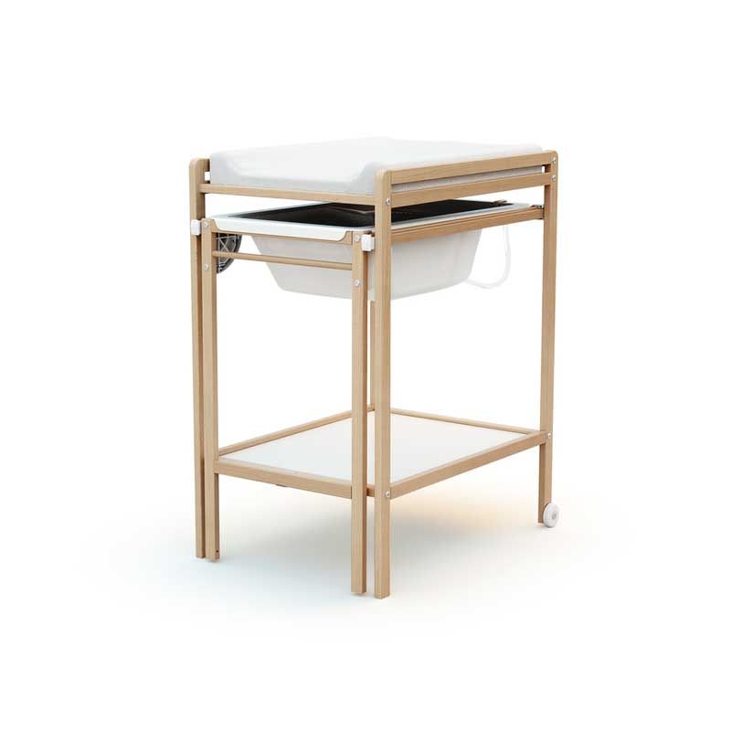 Table A Langer Avec Baignoire Essentiel Hetre Verni - at4