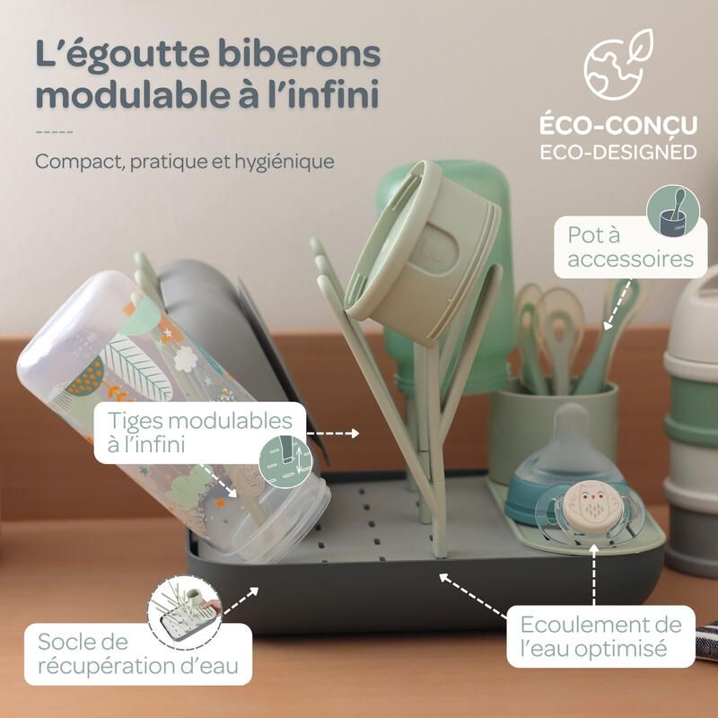 Egoutte Biberons Foret Misty Mineral - beaba