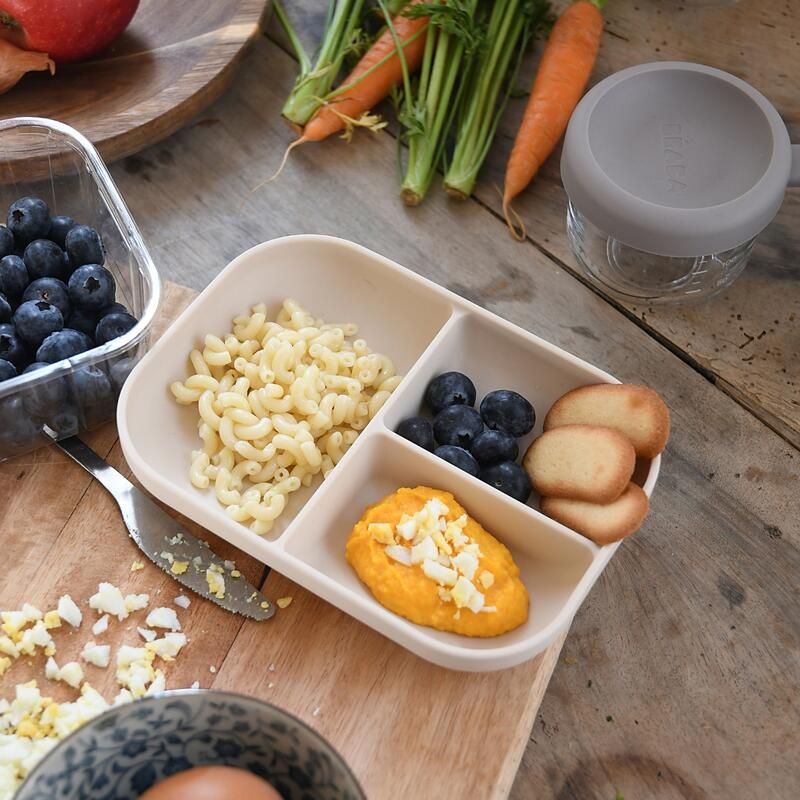 Assiette Compartimentee Silicone Argile - beaba