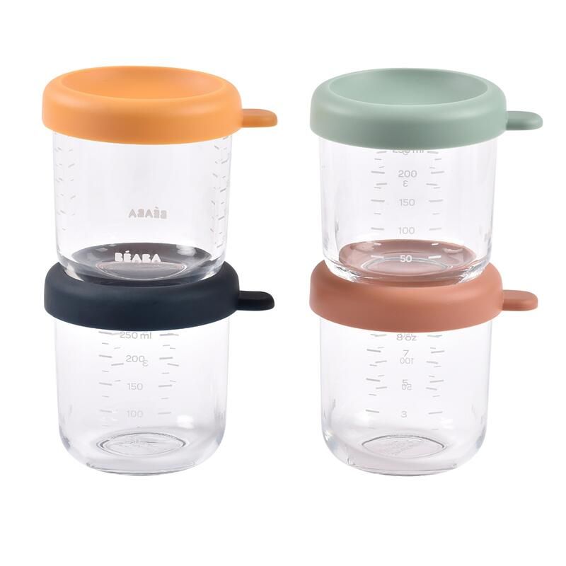 Coffret Portions Verre X4 250ml Coloris Assortis - beaba