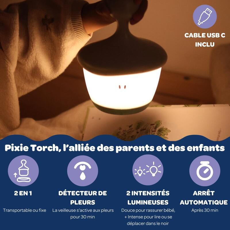 Veilleuse Pixie Stick Vert Sauge - beaba