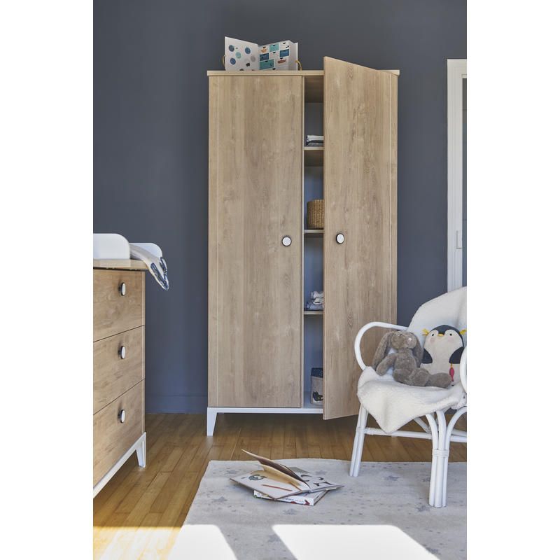 Armoire 2 portes Marcel Blanc - galipette