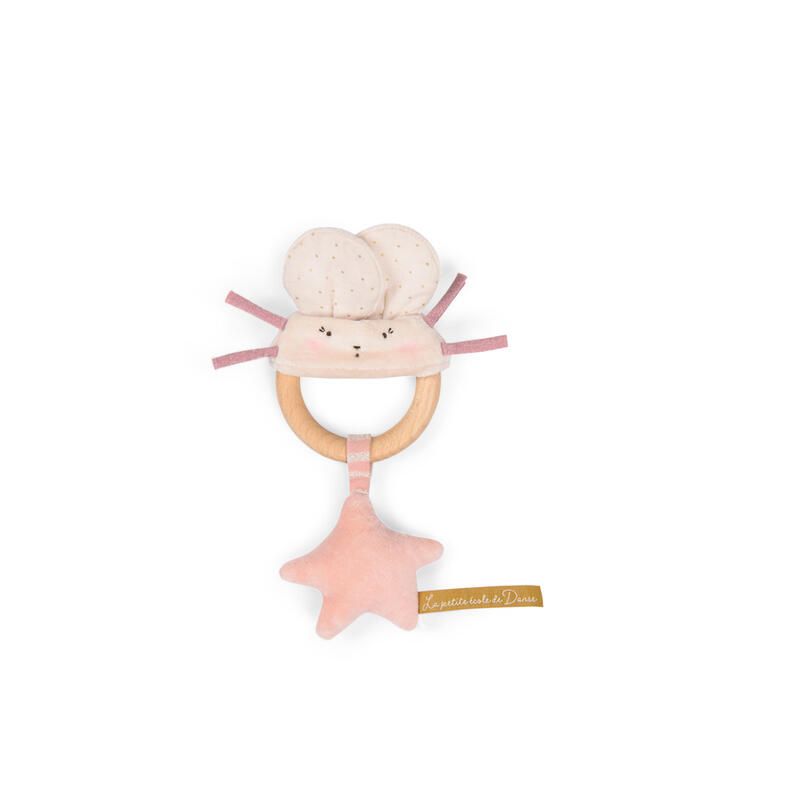 Hochet Anneau Bois Souris Rose La Petite Ecole De Danse Rose Moulin Roty La Petite Cole De Danse - moulin roty