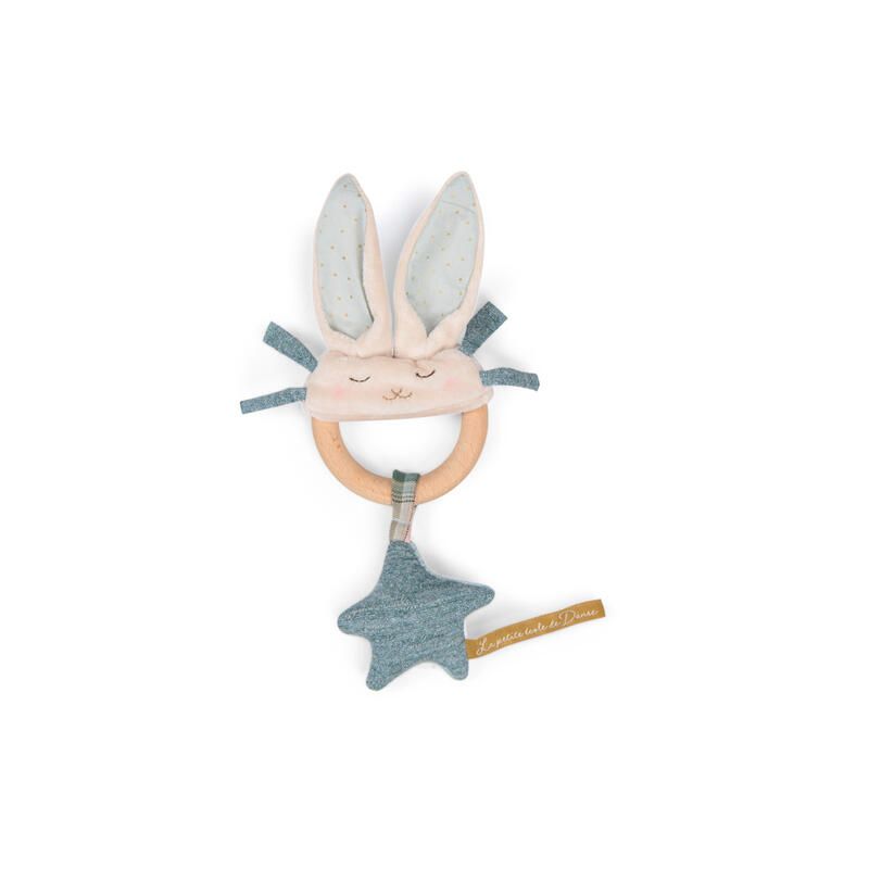 Hochet Anneau Bois Lapin Bleu La Petite Ecole De Danse Rose Moulin Roty La Petite Cole De Danse - moulin roty