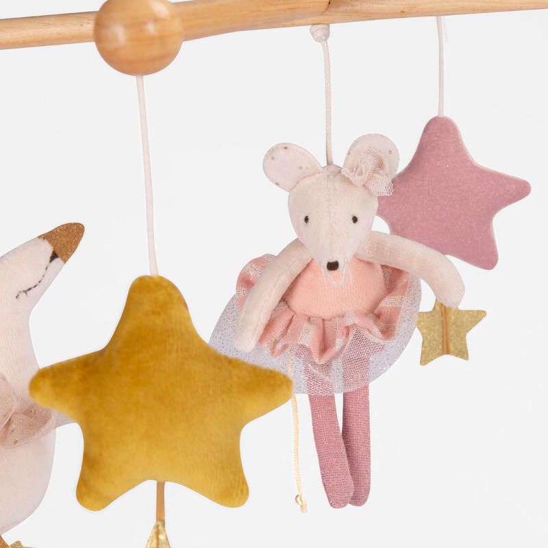 Mobile Musical Bois Multicolore La Petite Ecole De Danse - moulin roty