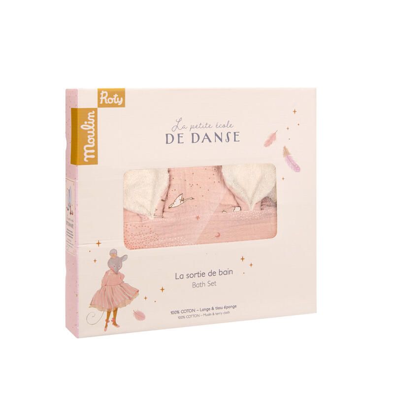 Sortie De Bain Rose/Crme La Petite Cole De Danse - moulin roty