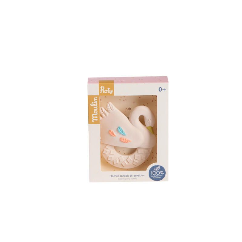 Hochet Anneau De Dentition Caoutchouc Cygne La Petite Ecole De Danse Emb/3 - moulin roty