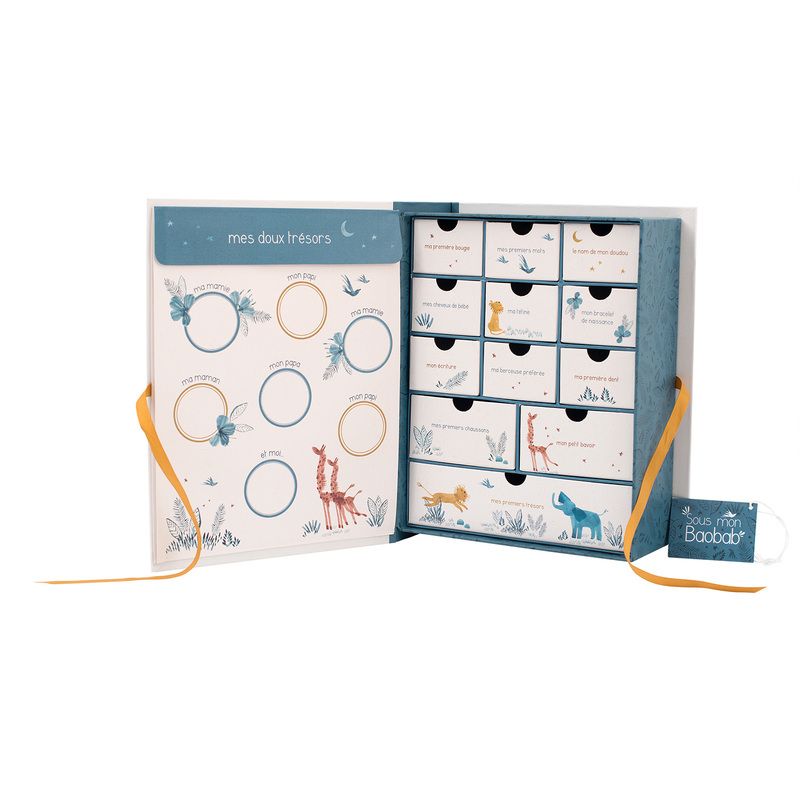 Coffret Naissance Sous Mon Baobab Bleu - moulin roty