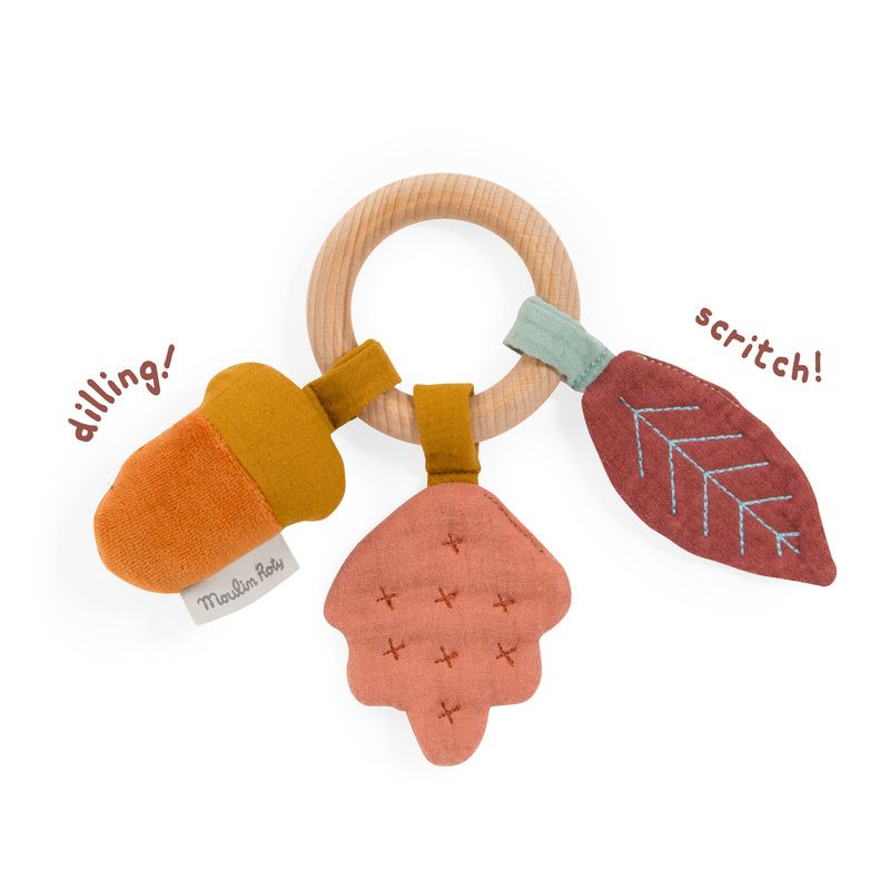 Anneau-hochet Bois Chene Apres La Pluie Multicolore - moulin roty