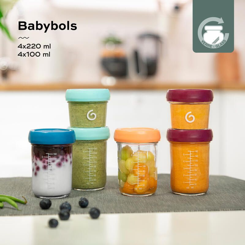 Pots de conservation Babybols en verre - Lot de 8 - babymoov