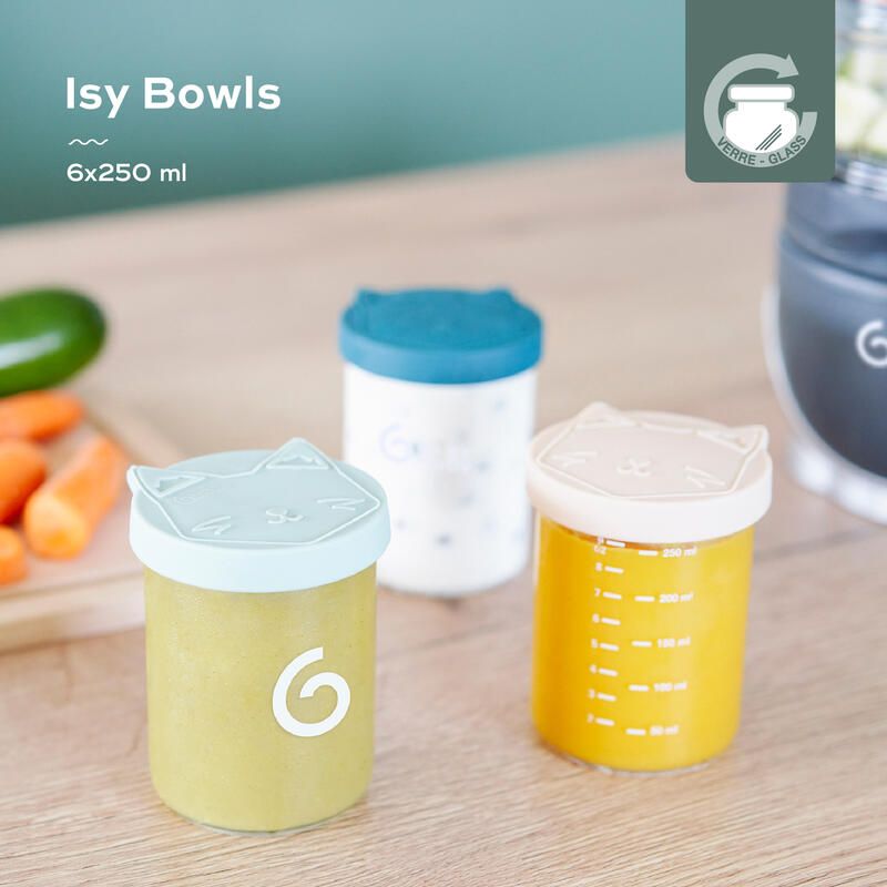 Pots de conservation Isy Bowls en verre - Lot de 6x250ml - babymoov