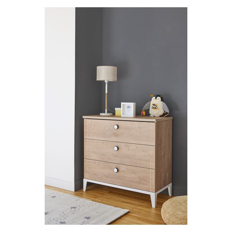 Chambre Duo Marcel Blanc Lit bébé évolutif 70x140cm + Commode - galipette