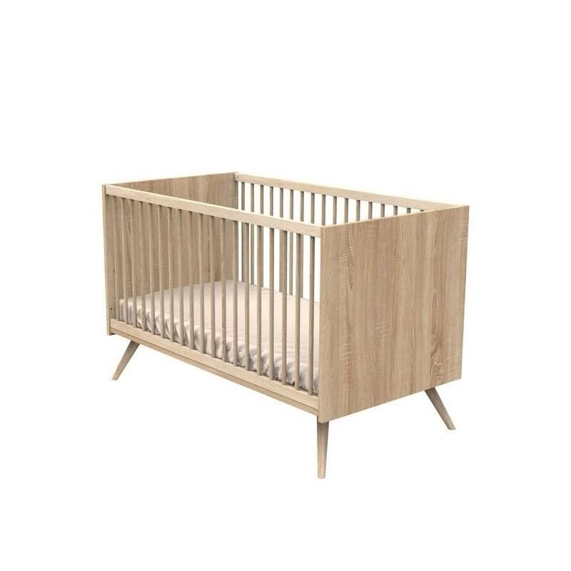 Chambre Trio Seventies Vanille Lit bébé évolutif 70x140cm + Commode + Armoire - sauthon