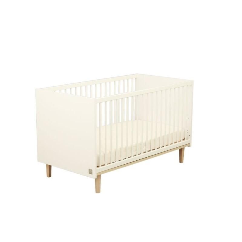 Chambre Duo Paloma Blanc Lit bébé évolutif 70x140cm + Commode - sauthon