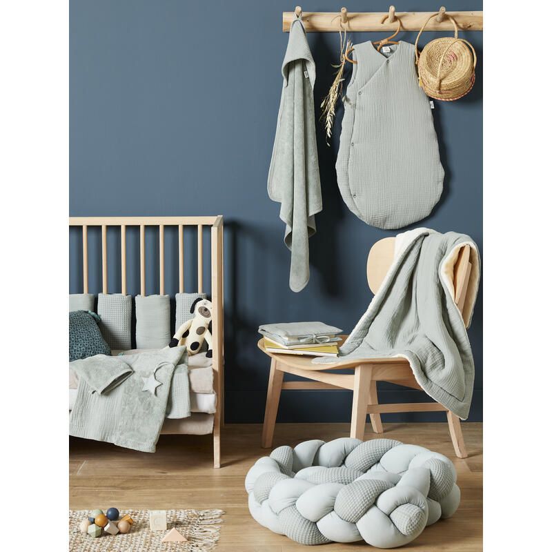 Couverture Peluche Gazemicrofibre Mixmatch Vert De Gris - bb&co