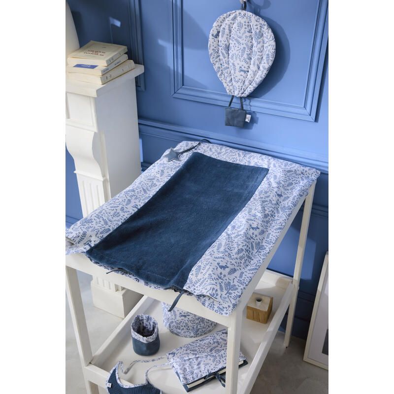 Housse De Matelas Foret Enchantee 60x80cm Blanc Bleu - bb&co