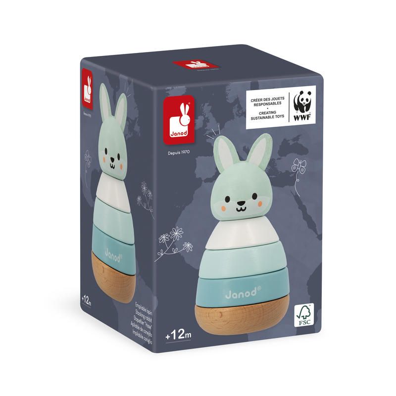 Empilable Lapin Wwf Bleu - janod