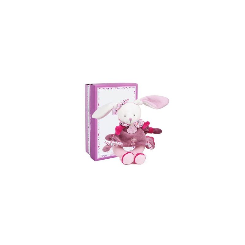 Cerise Hochet Doudou Iconique 19cm Rose - doudou et compagnie