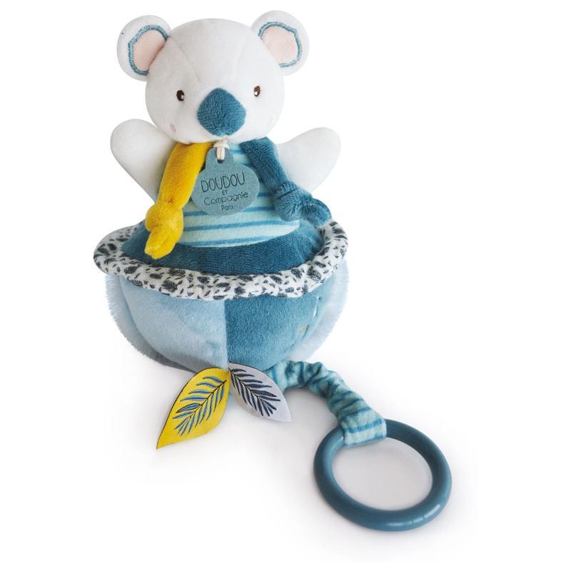 Yoca Le Koala Boite A Musique Doudou Sensoriel 20cm Blanc - doudou et compagnie