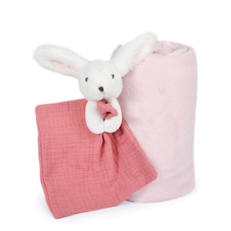 Plaid Et Doudou Happy Boho Doudou Sensoriel 10x70cm Rose - doudou et compagnie