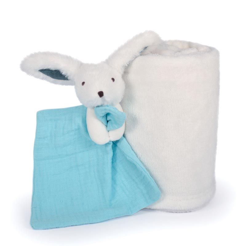 Plaid Et Doudou Happy Pop Doudou Sensoriel 10x70cm Blanc - doudou et compagnie