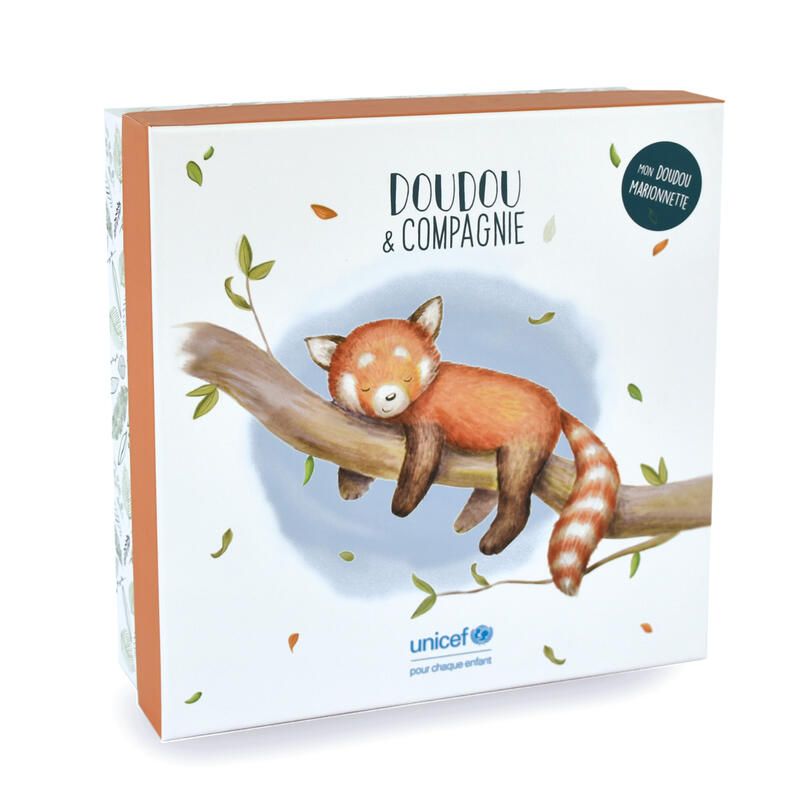 Doudou Panda Roux Marionnette Doudou Sengage 25 cm Orange - doudou et compagnie