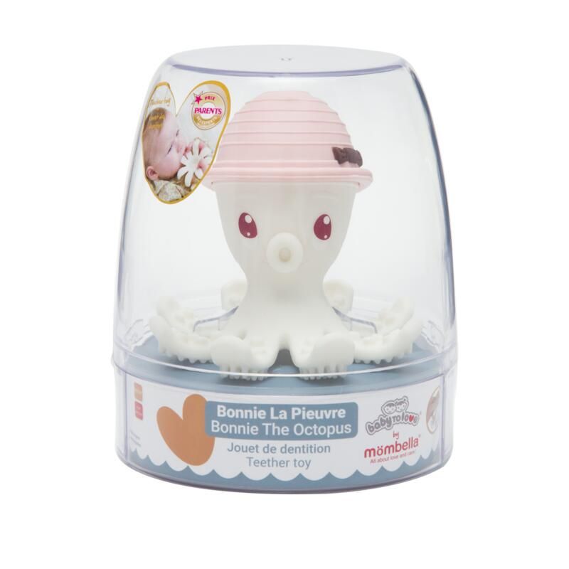 Bonnie La Pieuvre Jouets De Dentition 3m+ Blanc Rose - babytolove
