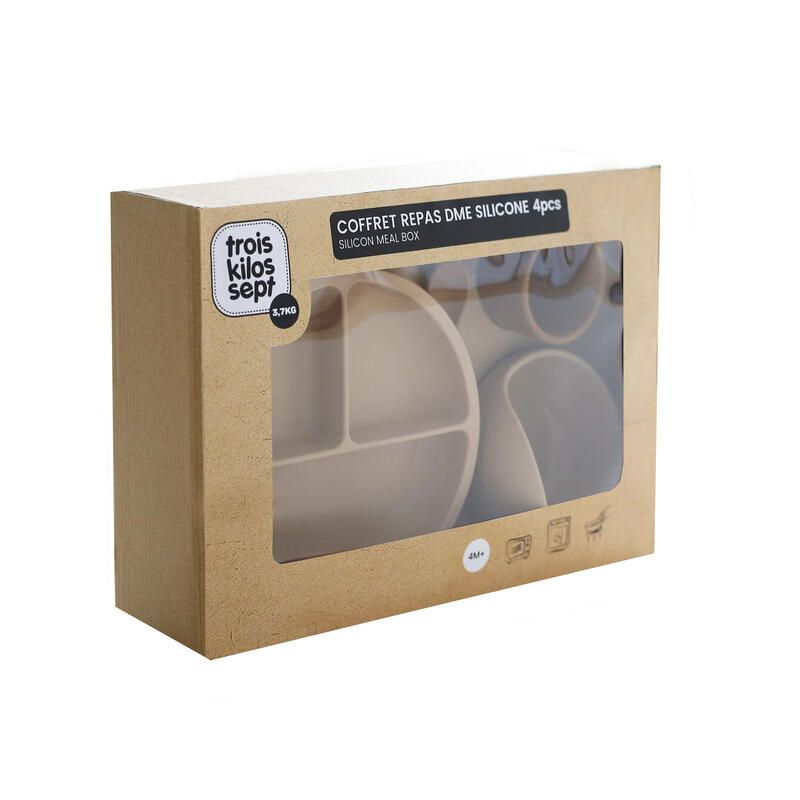 Coffret Repas 4 Pieces Sable / Caramel - trois kilos sept