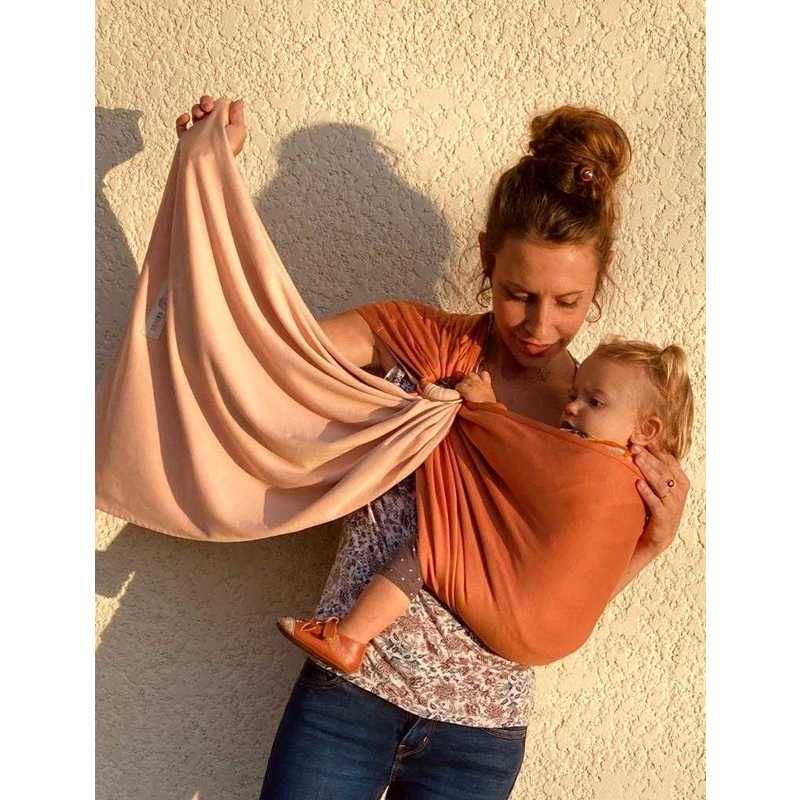 Petite écharpe de portage Sans Nœud 0-36m Nude/Caramel - love radius