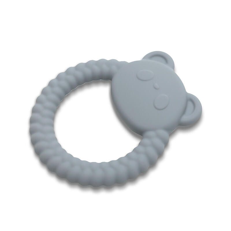 Hochet De Dentition Silicone Panda Gris - lorelli