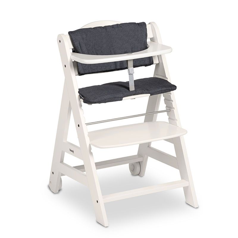 Chaise Haute Beta+ Blanc avec accessoires - hauck