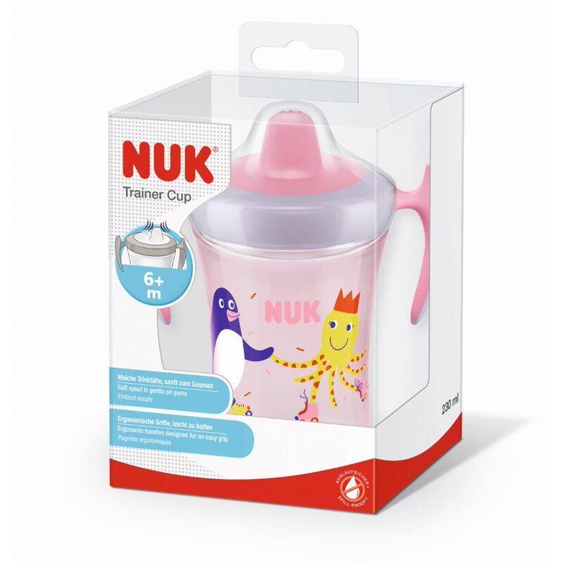 Trainer Cup - Poignees Et Embout Doux 6m+ Rose - nuk