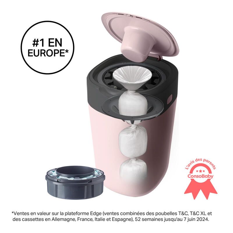 Poubelle A Couches Twist Click Rose Rose Tommee Tippee Poubelle Couches - tommeetippee